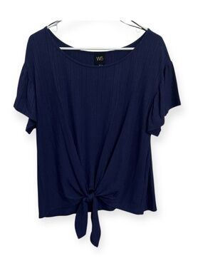 Anthropologie x W5 Navy Blue Tie Front Top